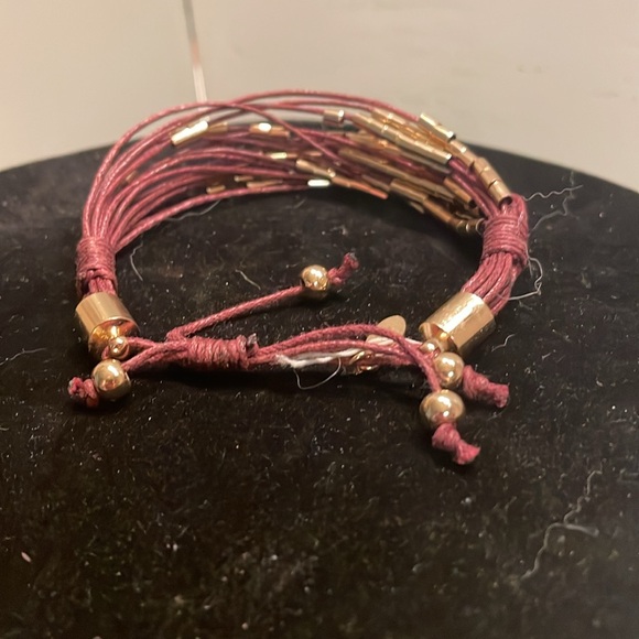 8” Bohemian adjustable 20 strand gold tone beaded bracelet - Picture 6 of 10